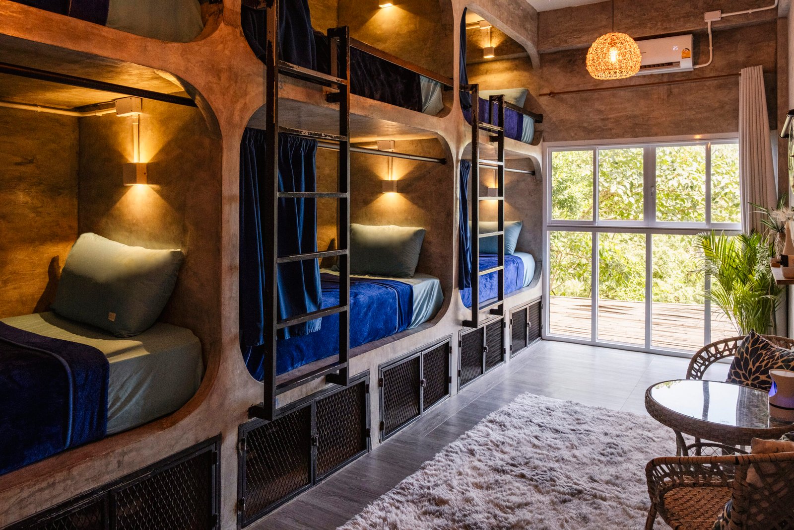 Blue Caterpillar 6-bed dorm at Wonderland Jungle Hostel Koh Tao